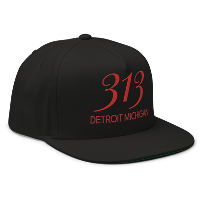 '313 Detroit Michigan' Snapback | 5-Panel - Aliform Red