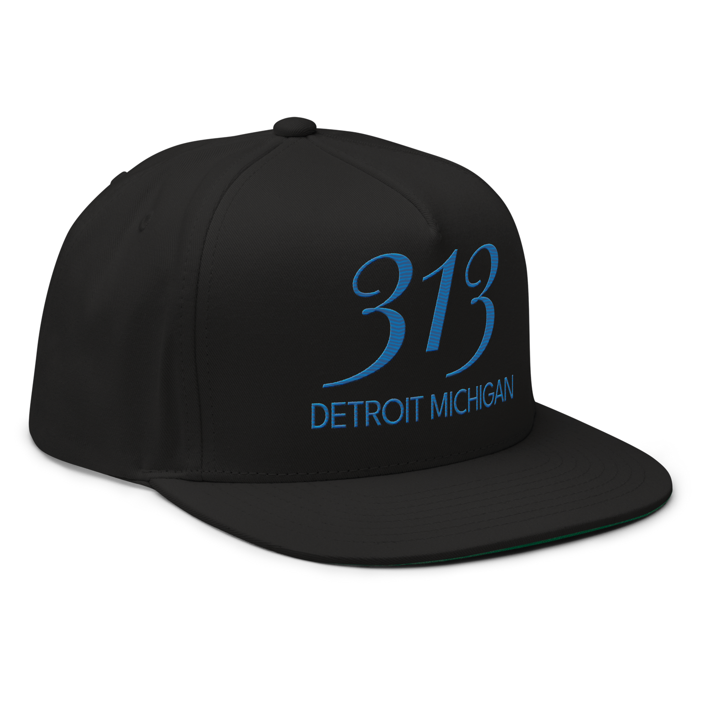 '313 Detroit Michigan' Snapback | 5-Panel - Azure