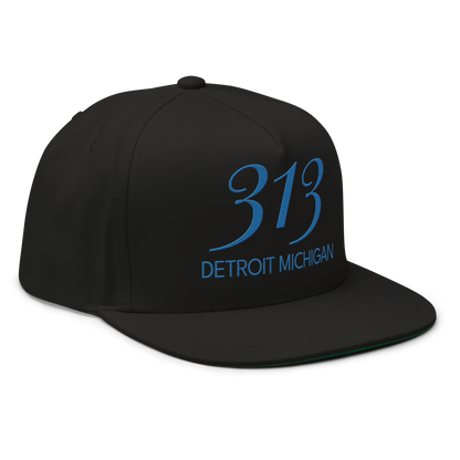 '313 Detroit Michigan' Snapback | 5-Panel - Azure