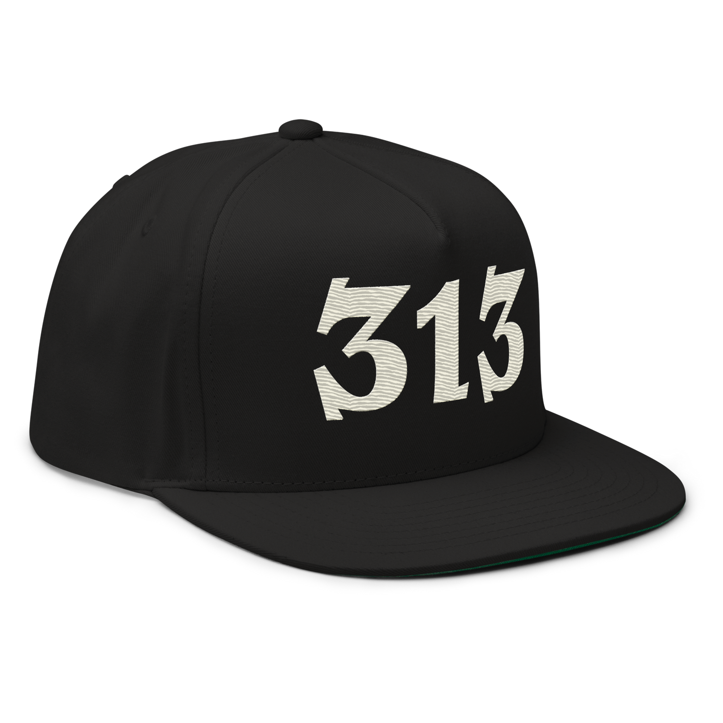 Detroit '313' Snapback | 5-Panel - Ivory White