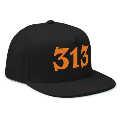 Detroit '313' Snapback | 5-Panel - Orange