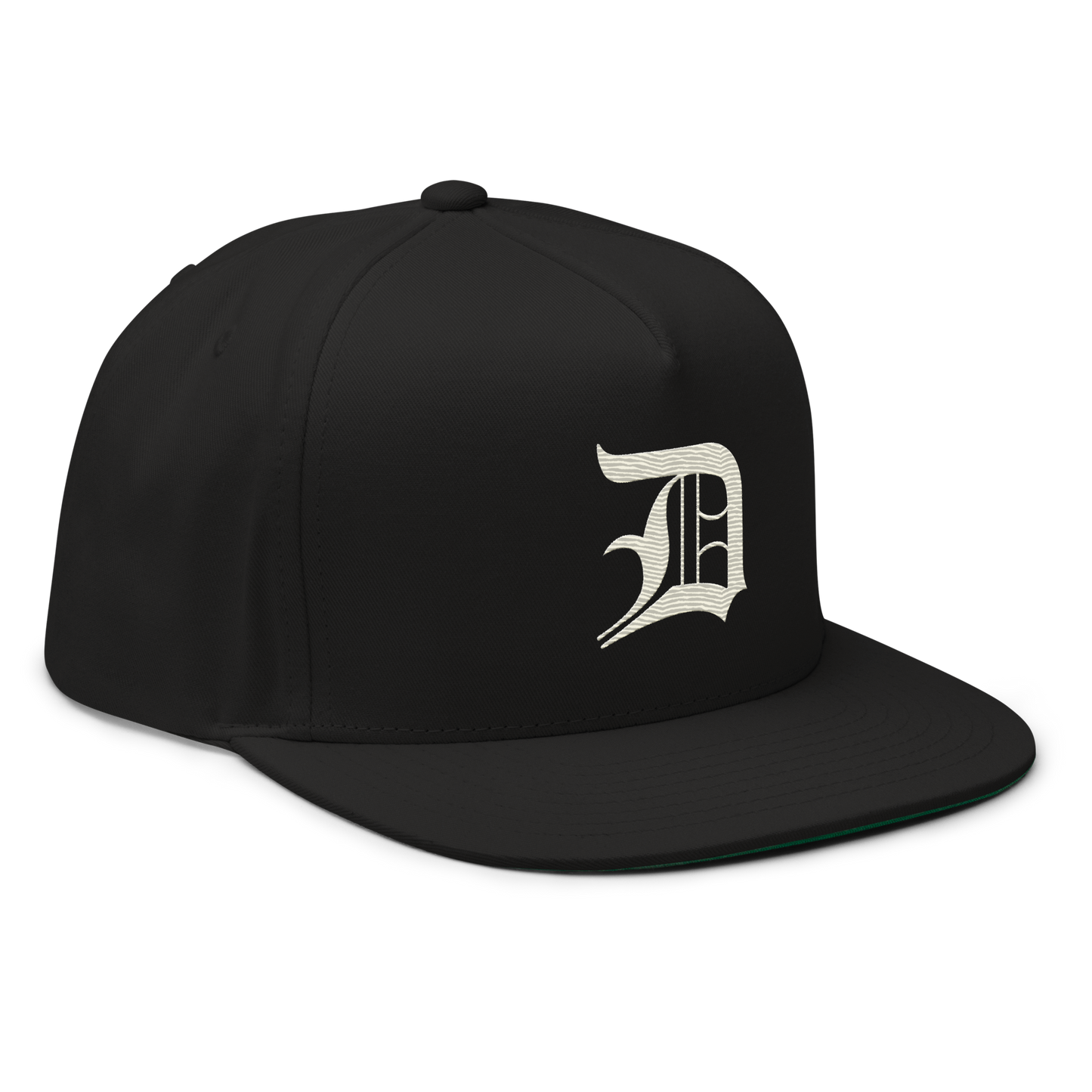 Detroit 'Old English D' Flat Bill Snapback (Ivory White)