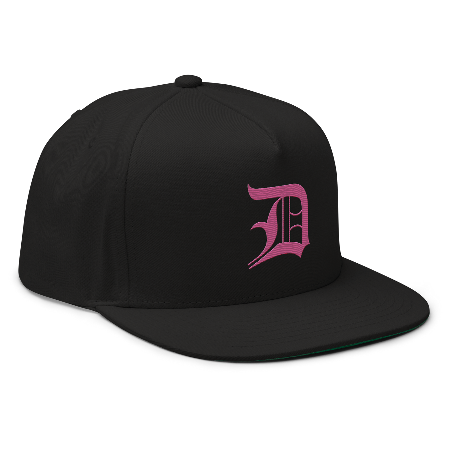 Detroit 'Old English D' Flat Bill Snapback (Apple Blossom Pink)