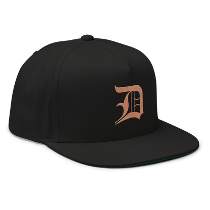 Detroit 'Old English D' Flat Bill Snapback (Copper Color)