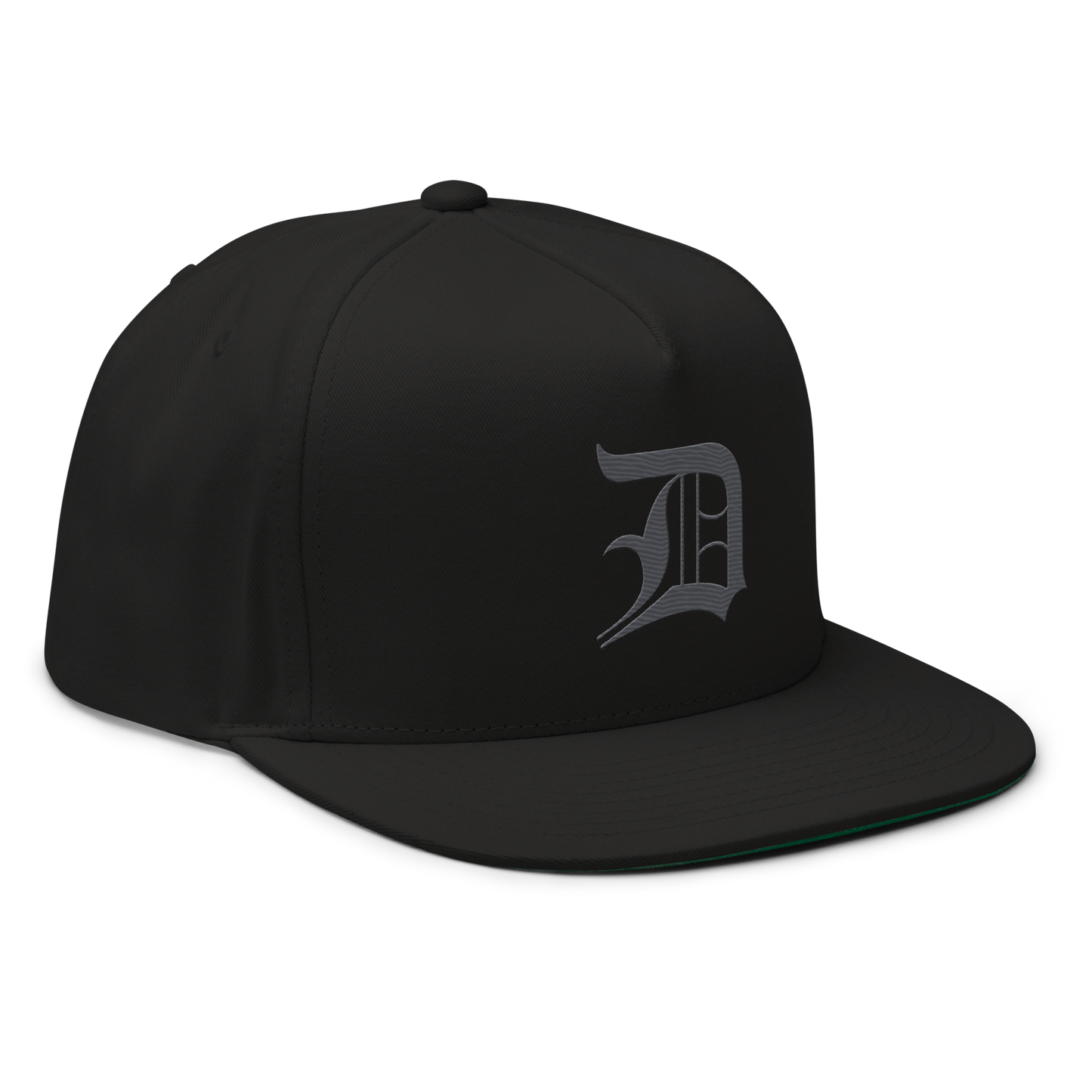 Detroit 'Old English D' Flat Bill Snapback (Iron Ore Grey)