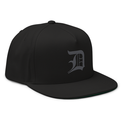 Detroit 'Old English D' Flat Bill Snapback (Iron Ore Grey)