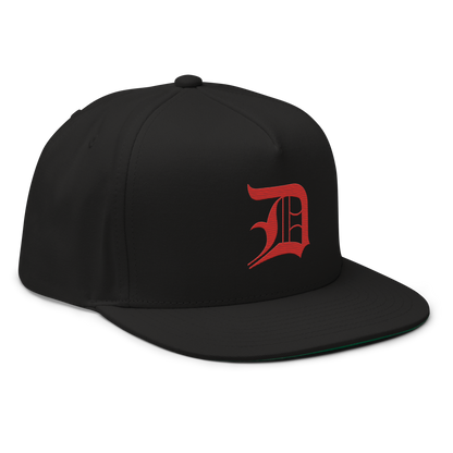 Detroit 'Old English D' Flat Bill Snapback (Aliform Red)