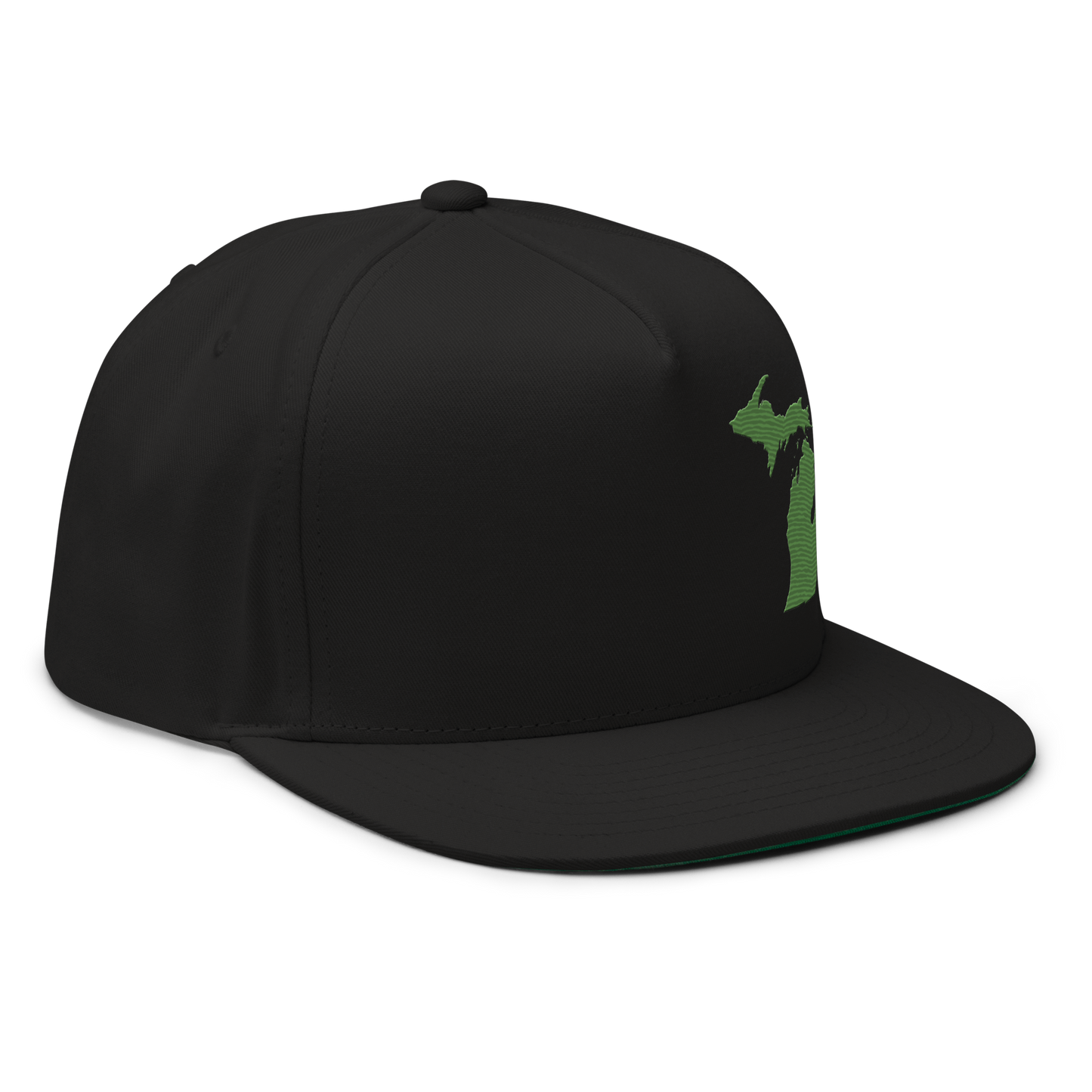 Michigan Snapback | 5-Panel - Pine Green Outline