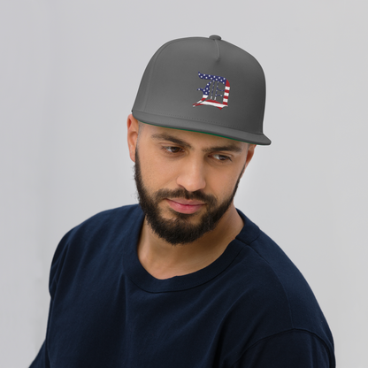 Detroit 'Old English D' Flat Bill Snapback (Patriotic Edition)