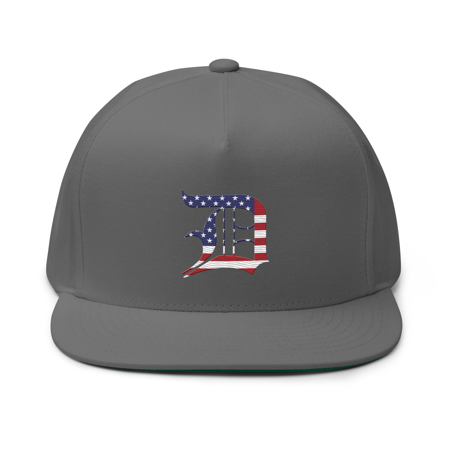 Detroit 'Old English D' Flat Bill Snapback (Patriotic Edition)