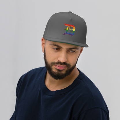 Detroit 'Old English D' Flat Bill Snapback (Rainbow Pride Edition)