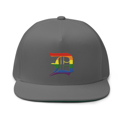 Detroit 'Old English D' Flat Bill Snapback (Rainbow Pride Edition)