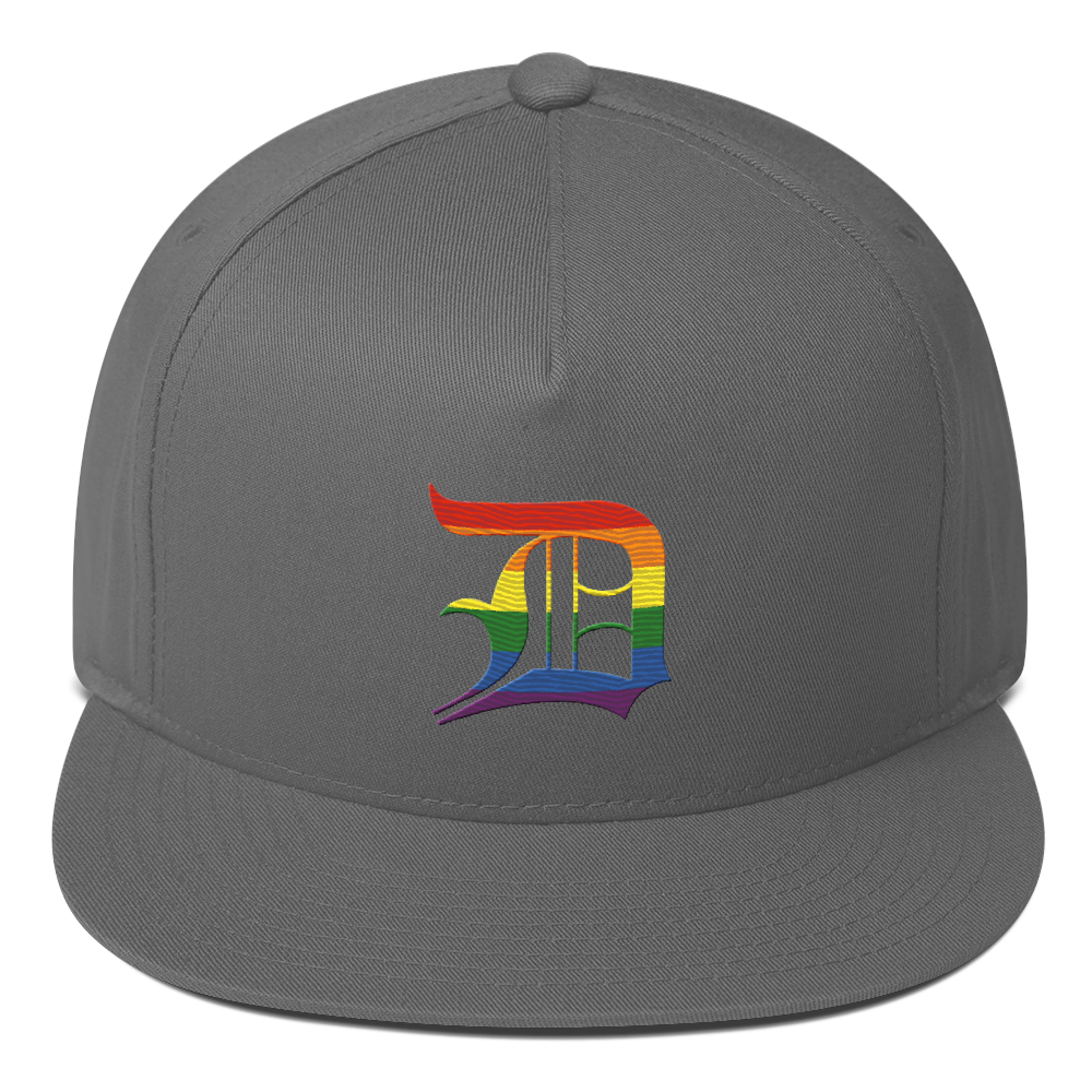 Detroit 'Old English D' Flat Bill Snapback (Rainbow Pride Edition)