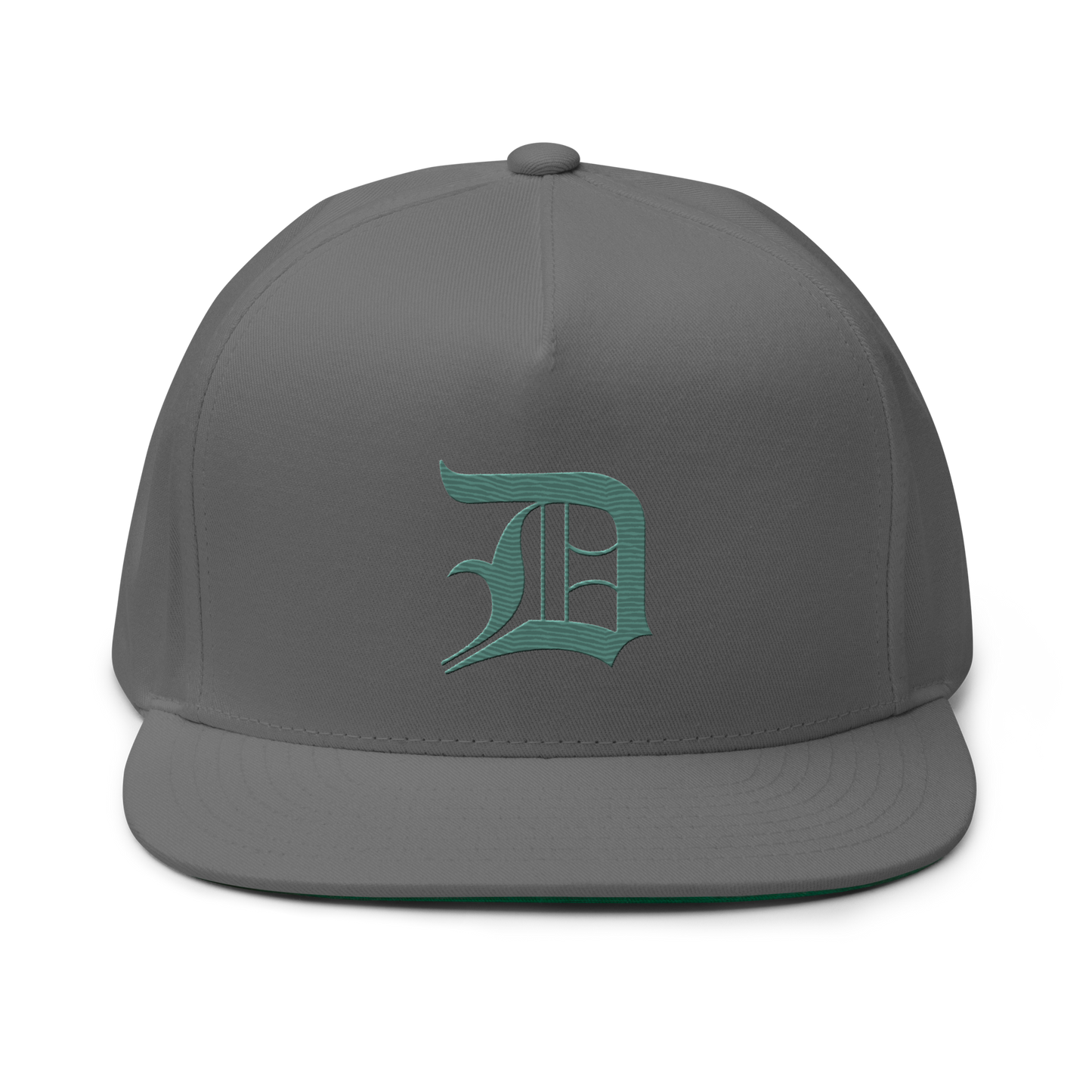 Detroit 'Old English D' Flat Bill Snapback (Copper Green)