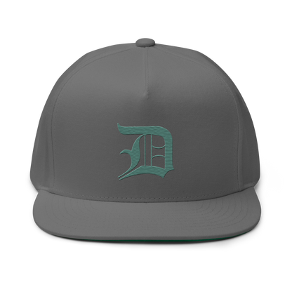 Detroit 'Old English D' Flat Bill Snapback (Copper Green)