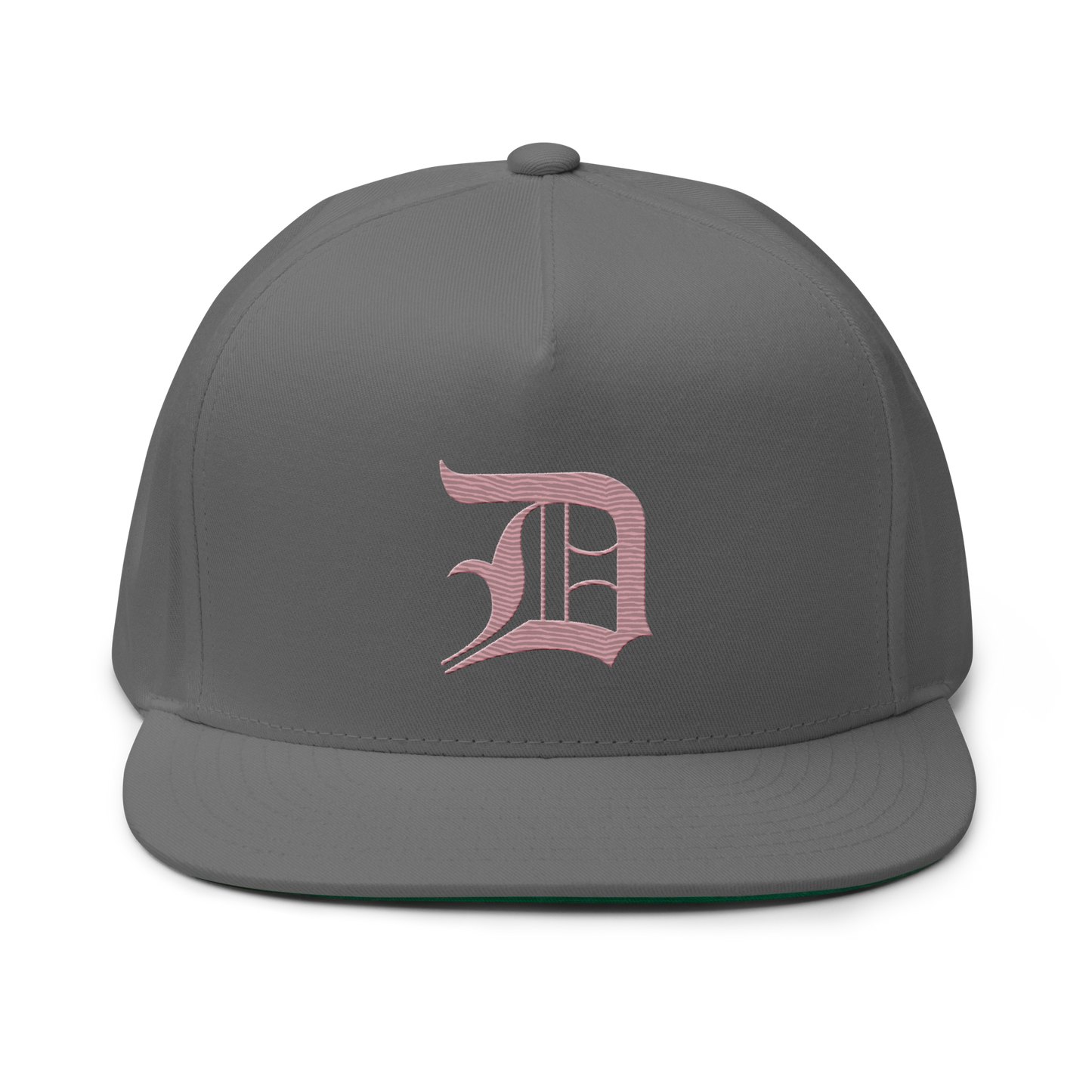 Detroit 'Old English D' Flat Bill Snapback (Cherry Blossom Pink)