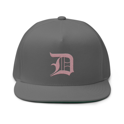 Detroit 'Old English D' Flat Bill Snapback (Cherry Blossom Pink)