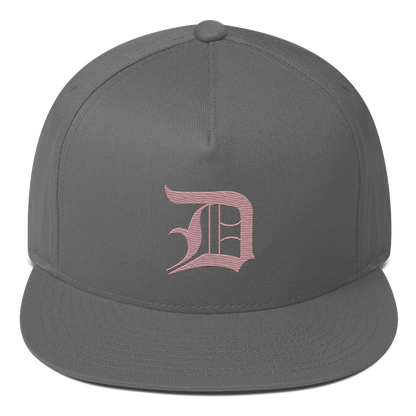 Detroit 'Old English D' Flat Bill Snapback (Cherry Blossom Pink)