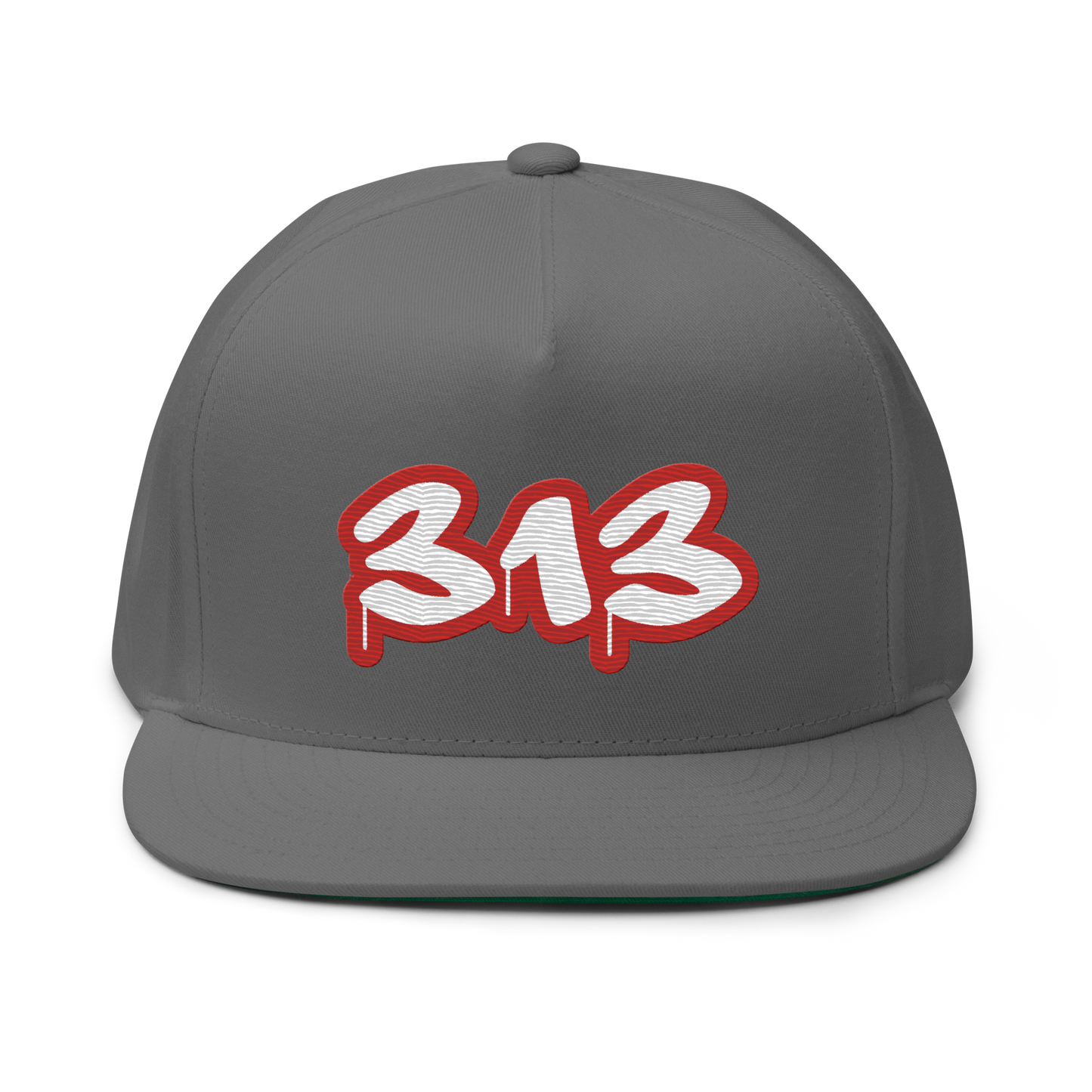 Detroit '313' Flat BIll Snapback (Aliform Red Tag Font)