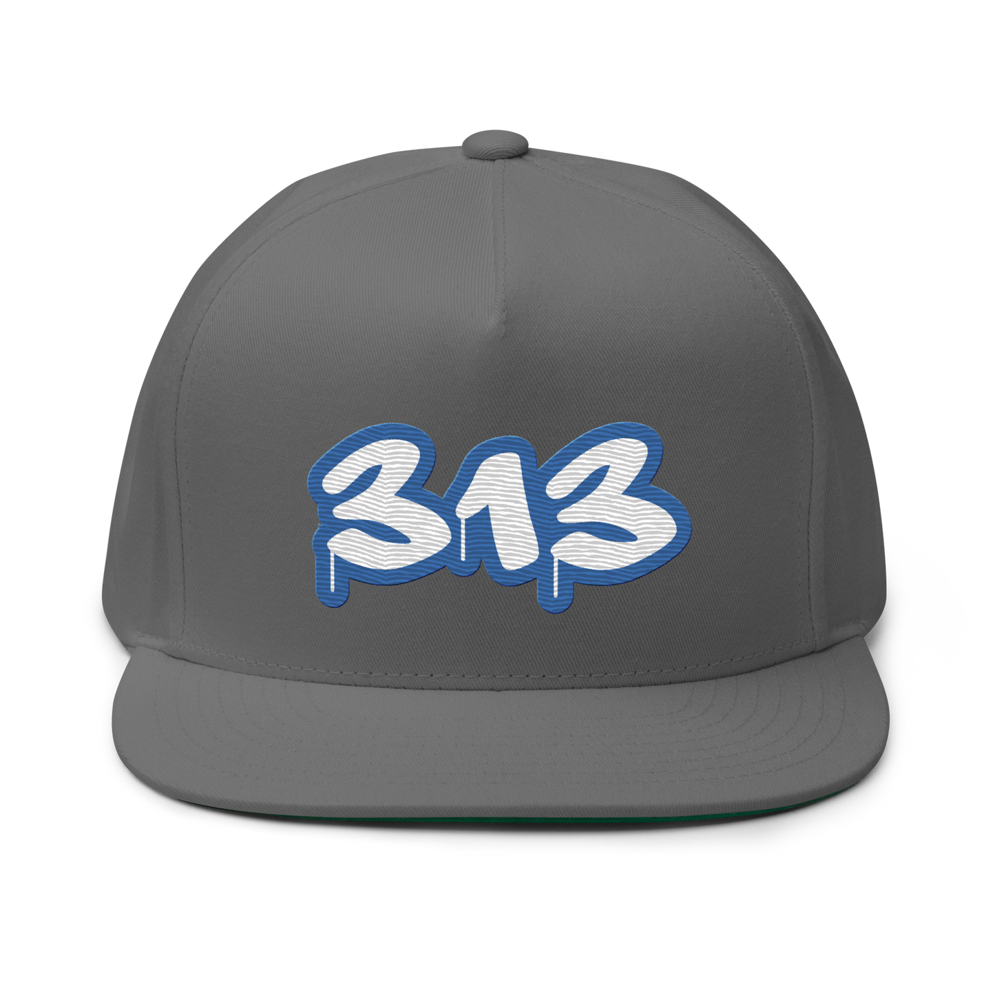 Detroit '313' Flat Bill Snapback (Motor Town Blue Tag Font)