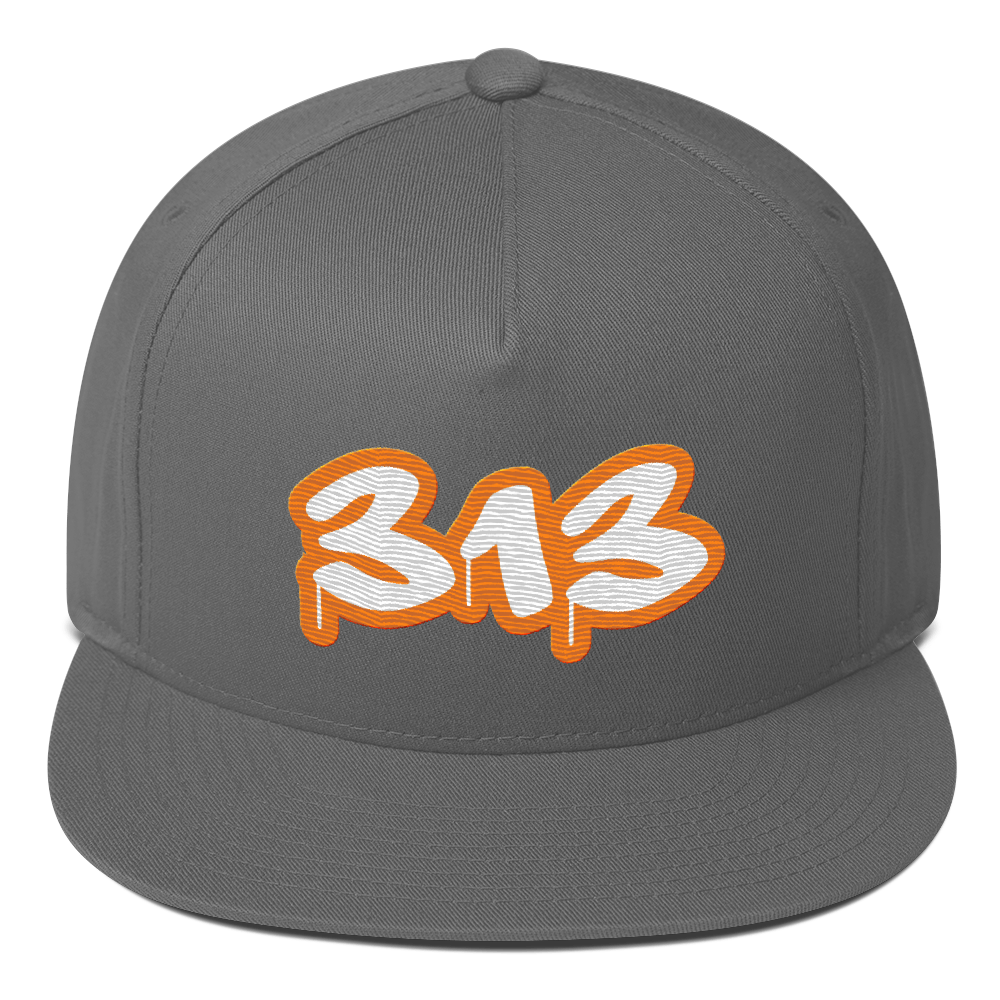 Detroit '313' Flat BIll Snapback (Orange Tag Font)