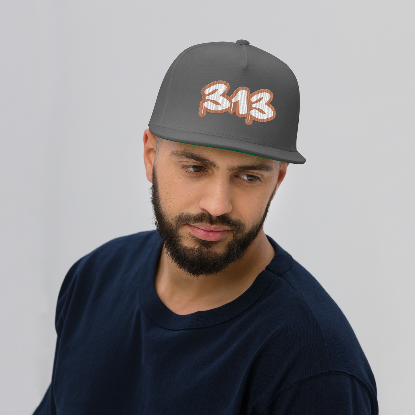 Detroit '313' Flat BIll Snapback (Copper Tag Font)