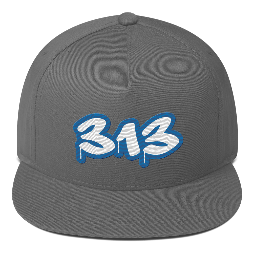 Detroit '313' Flat BIll Snapback (Azure Tag Font)