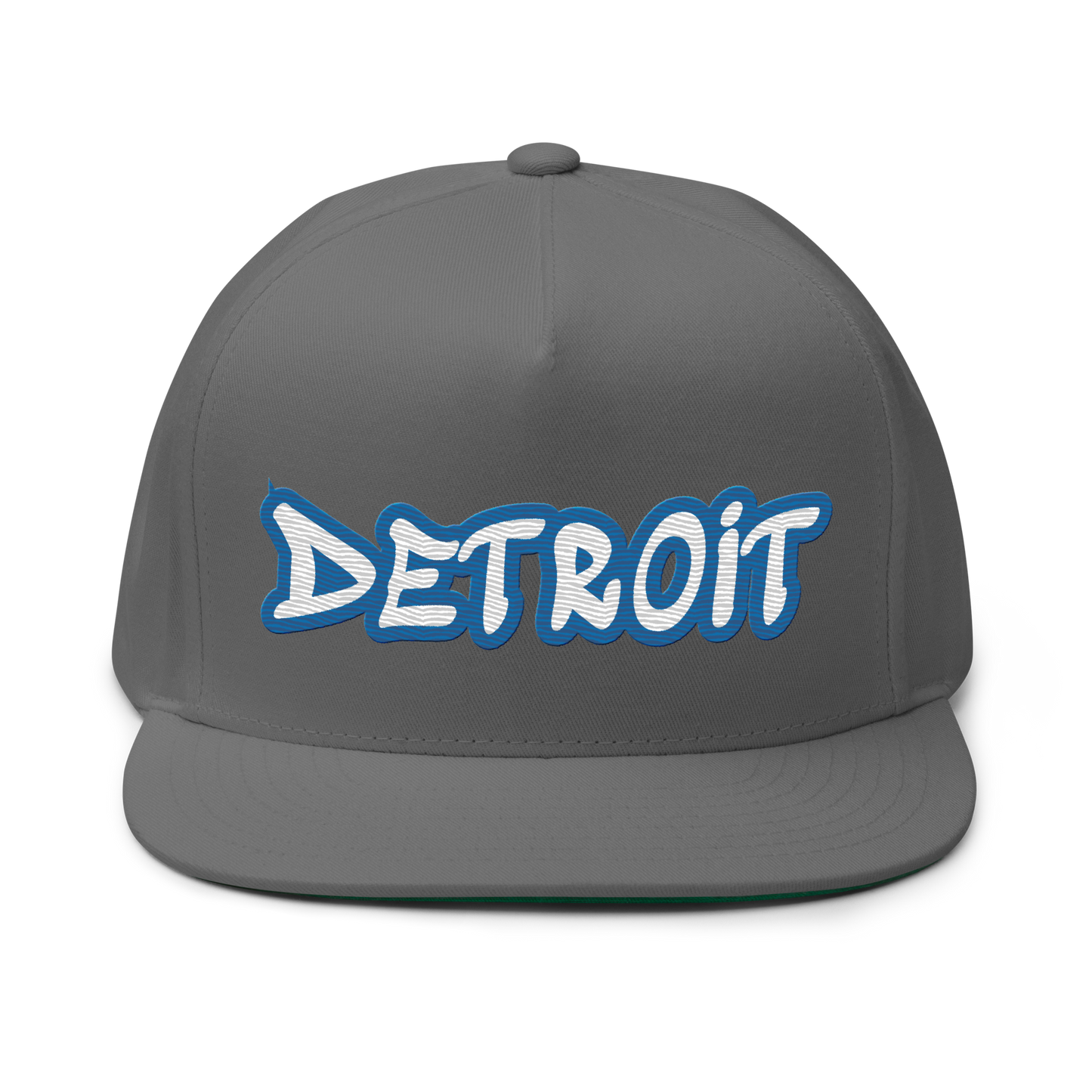 'Detroit' Flat Bill Snapback (Azure Tag Font)