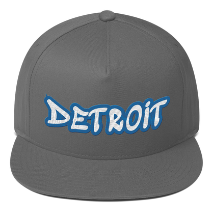 'Detroit' Flat Bill Snapback (Azure Tag Font)