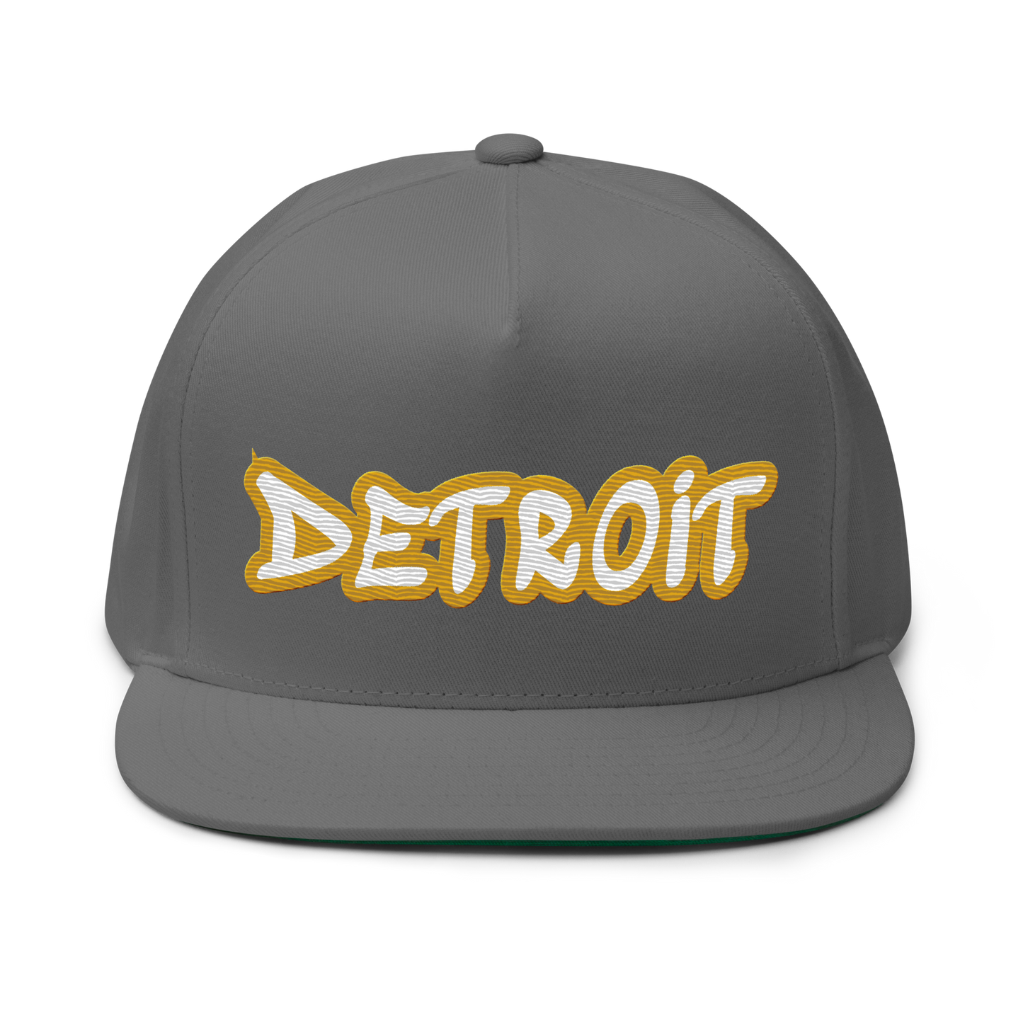 'Detroit' Flat Bill Snapback (Gold Tag Font)