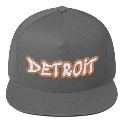 'Detroit' Flat Bill Snapback (Copper Tag Font)