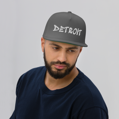 'Detroit' Flat Bill Snapback (Tag Font)