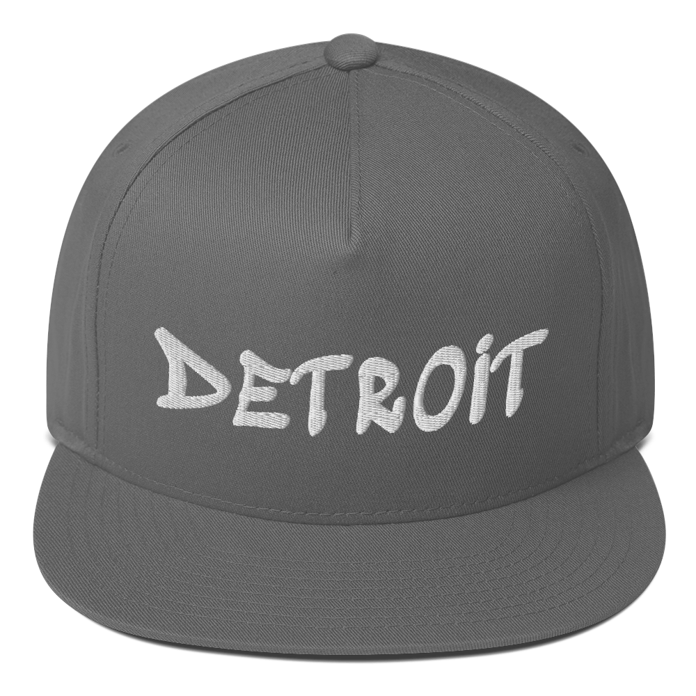 'Detroit' Flat Bill Snapback (Tag Font)