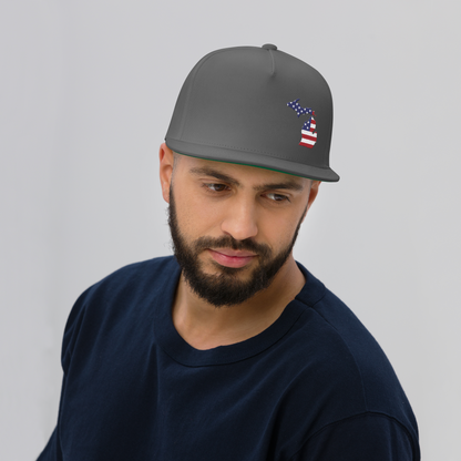 Michigan Flat Bill Snapback (Patriotic Edition)