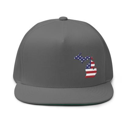 Michigan Flat Bill Snapback (Patriotic Edition)