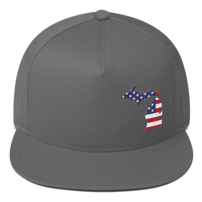 Michigan Flat Bill Snapback (Patriotic Edition)