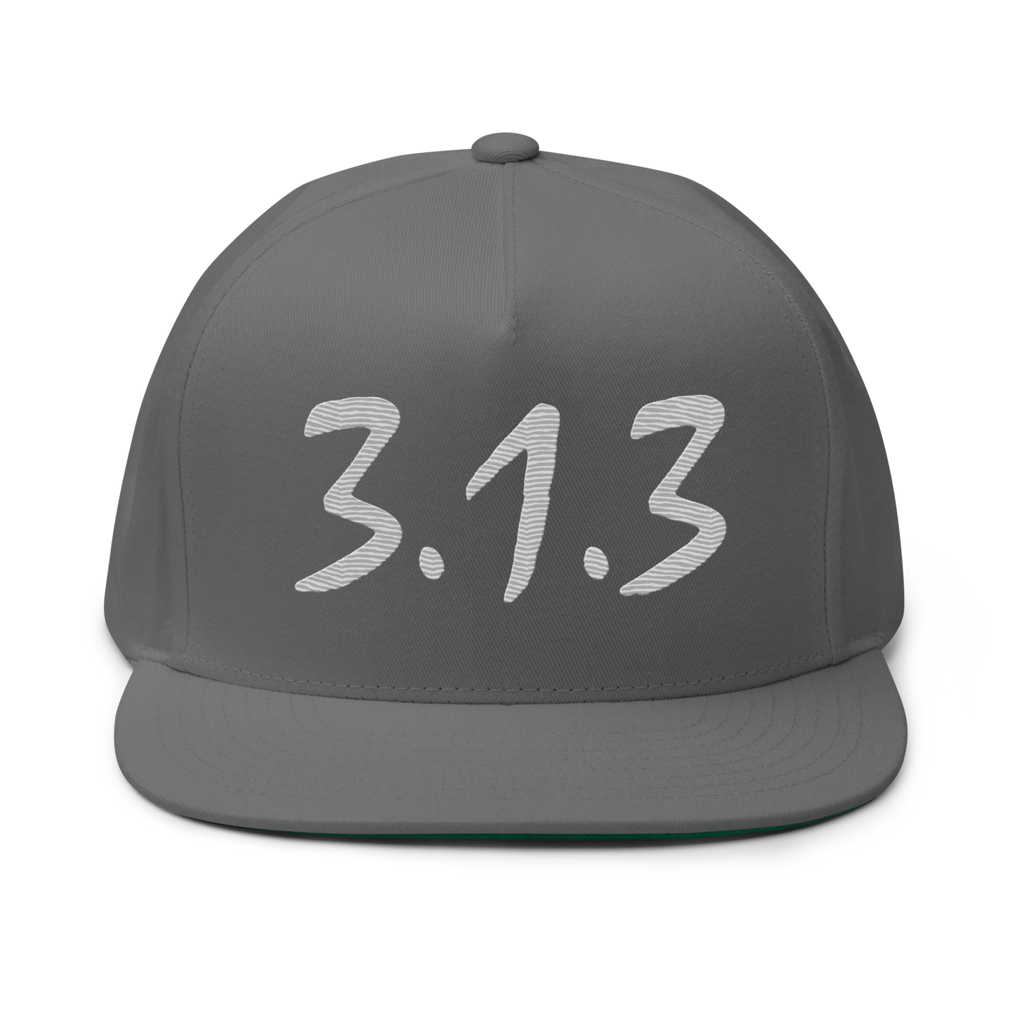 Detroit '313' Snapback (Compton Font) | 5-Panel - Platinum