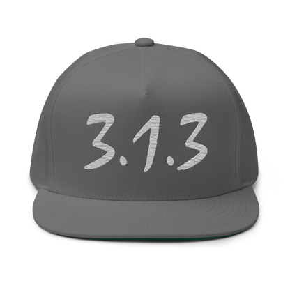 Detroit '313' Snapback (Compton Font) | 5-Panel - Platinum