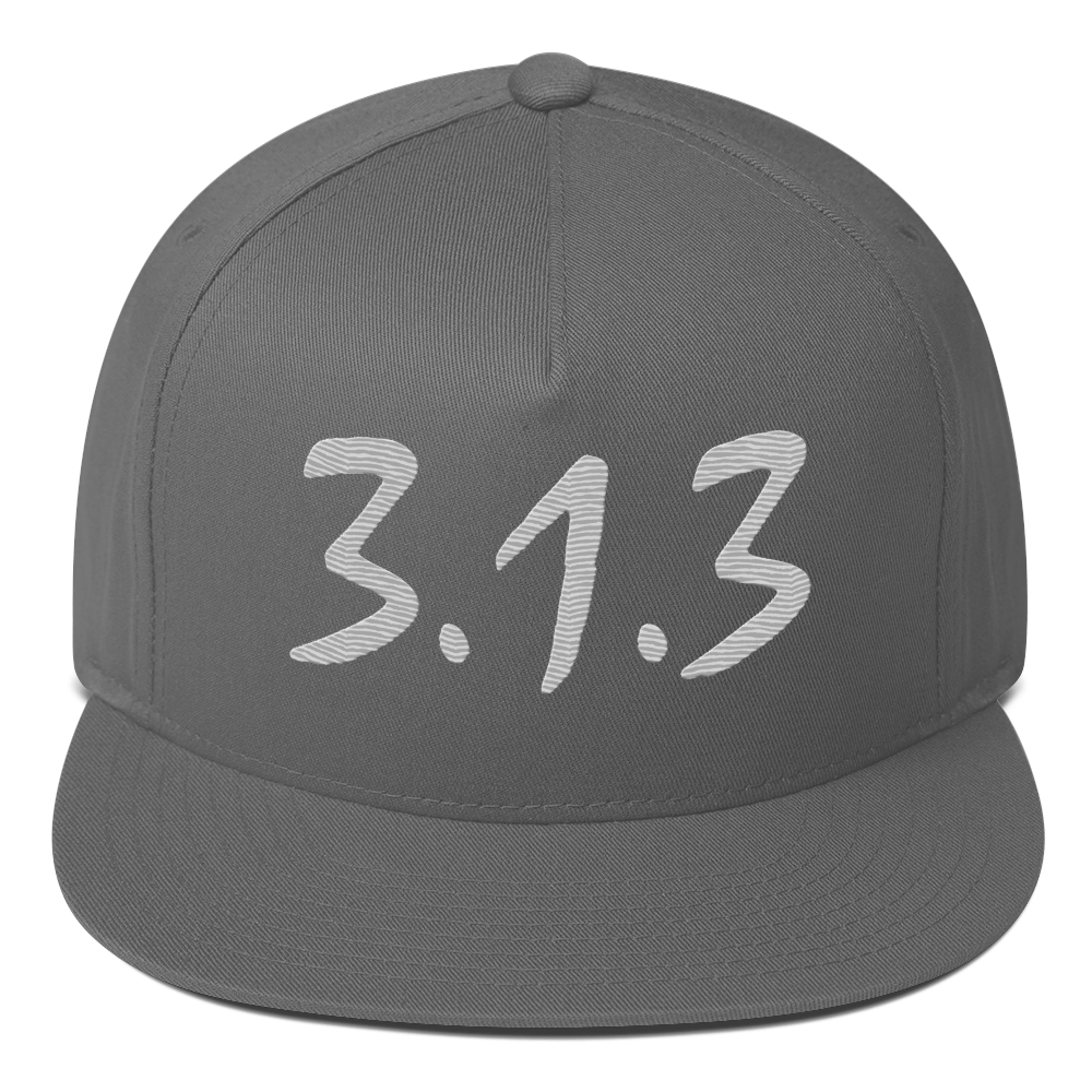 Detroit '313' Snapback (Compton Font) | 5-Panel - Platinum