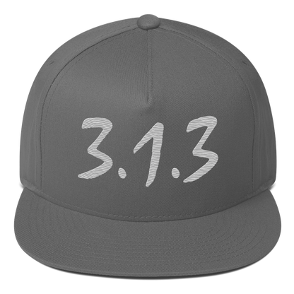 Detroit '313' Snapback (Compton Font) | 5-Panel - Platinum