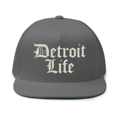 'Detroit Life' Snapback | 5-Panel - Ivory White