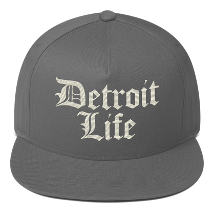 'Detroit Life' Snapback | 5-Panel - Ivory White