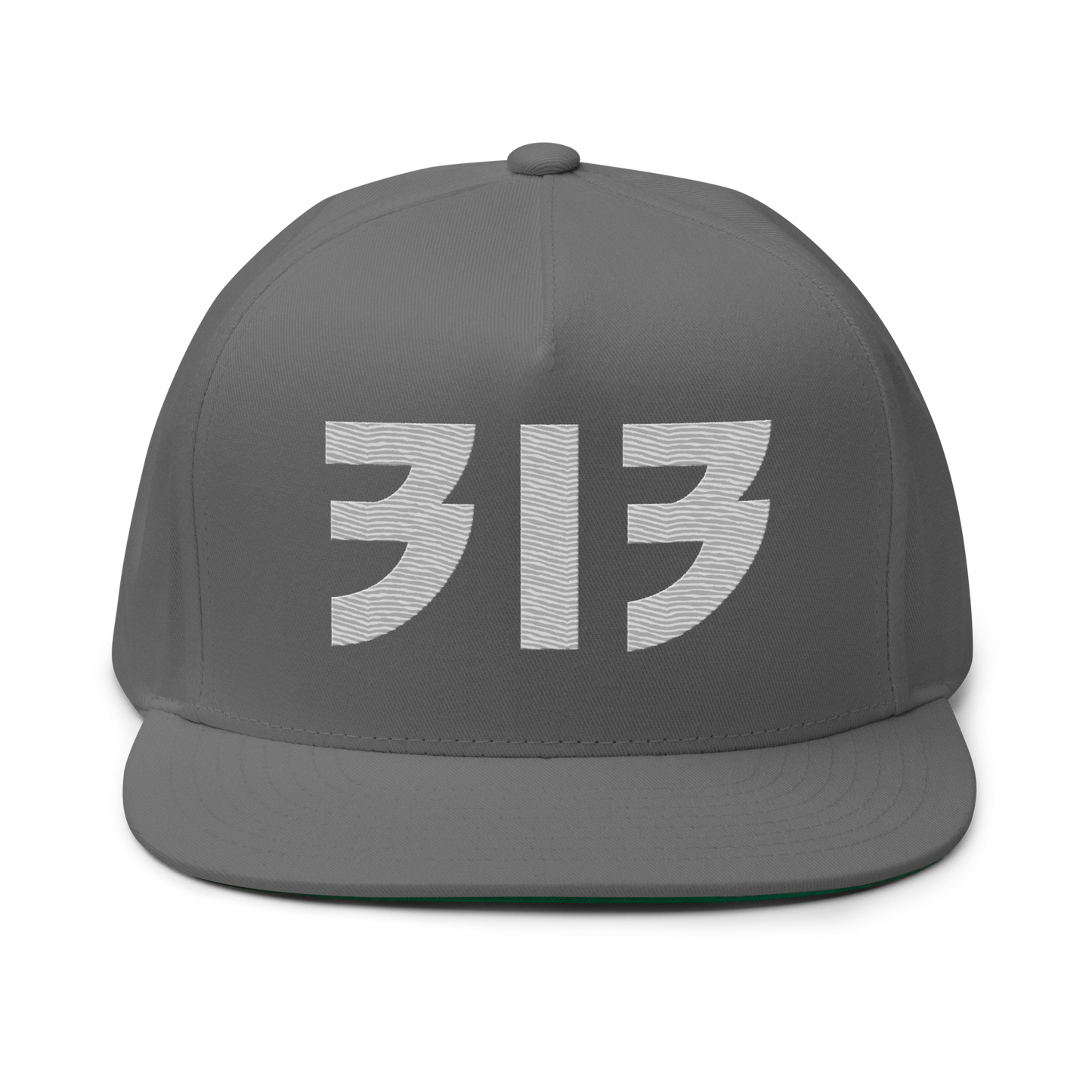 Detroit '313' Snapback (Glam Font) | 5-Panel - Platinum