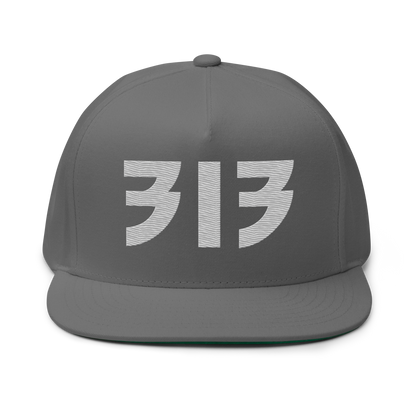 Detroit '313' Snapback (Glam Font) | 5-Panel - Platinum