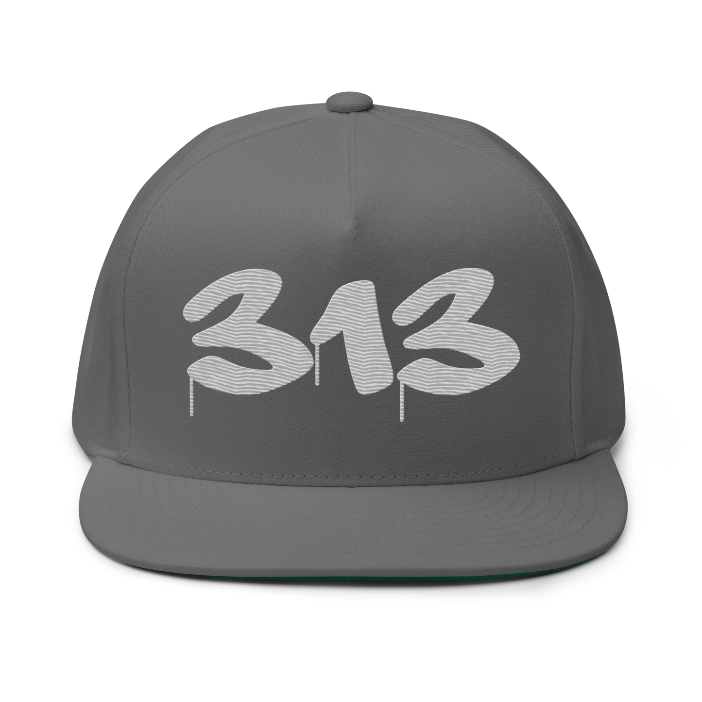 Detroit '313' Snapback (Tag Font) | 5-Panel - Platinum