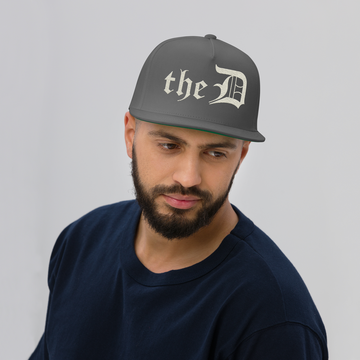 Detroit 'The D' Snapback | 5-Panel - Ivory White