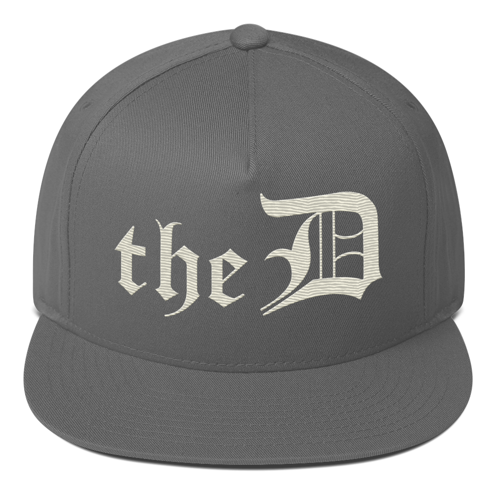 Detroit 'The D' Snapback | 5-Panel - Ivory White