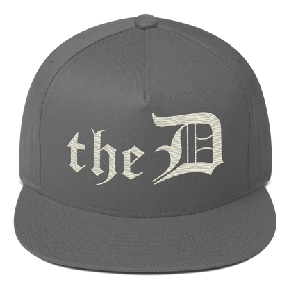 Detroit 'The D' Snapback | 5-Panel - Ivory White