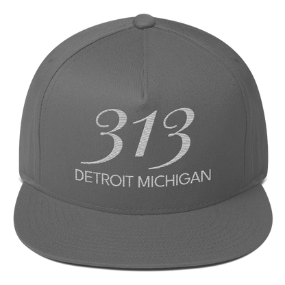 '313 Detroit Michigan' Snapback | 5-Panel - Platinum