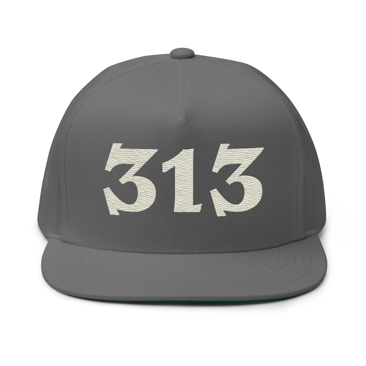 Detroit '313' Snapback | 5-Panel - Ivory White